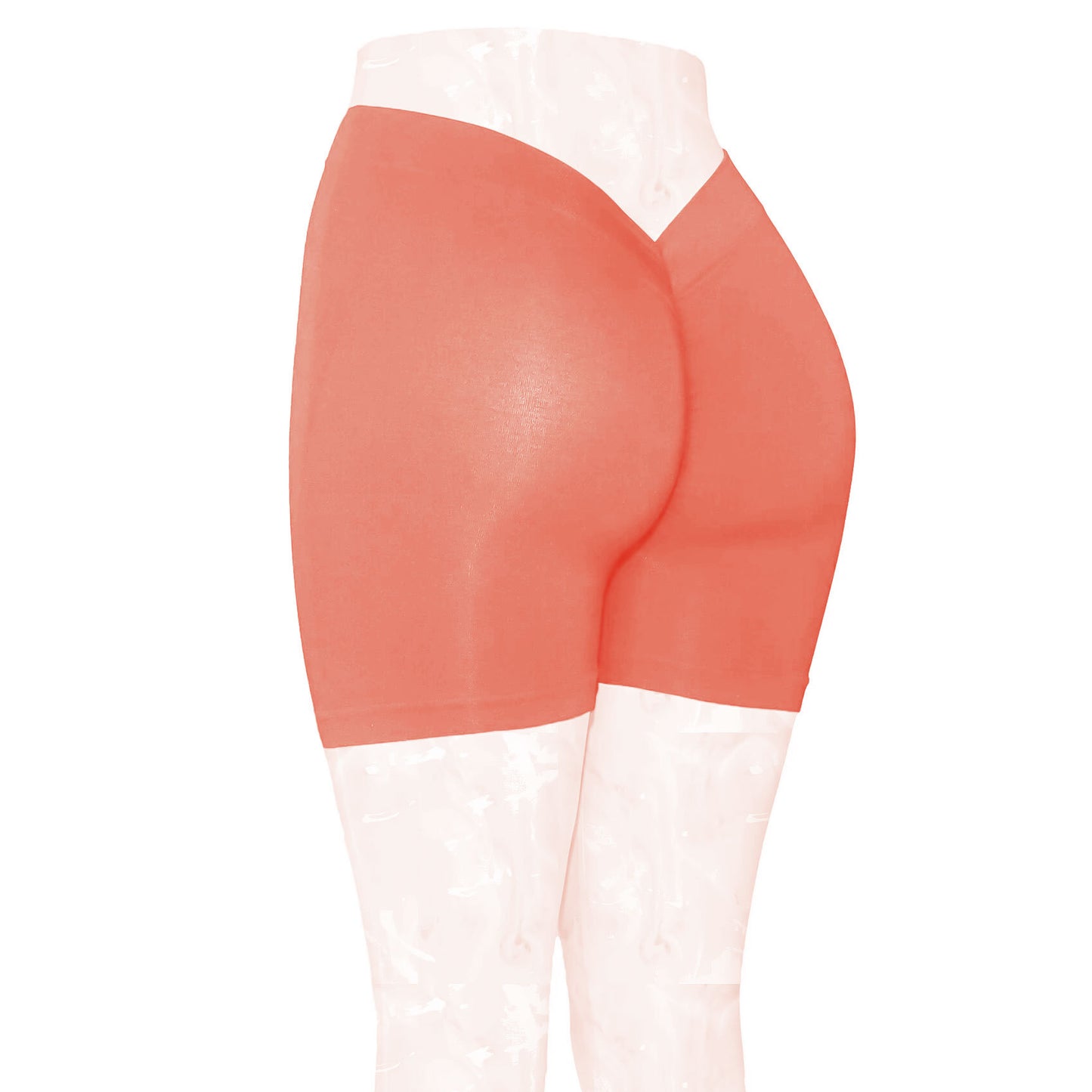 Taille arrière profonde V plongeant en forme de rides maigre hanche ascenseur Yoga Shorts pas de ligne d'embarras pêche hanche Fitness Shorts