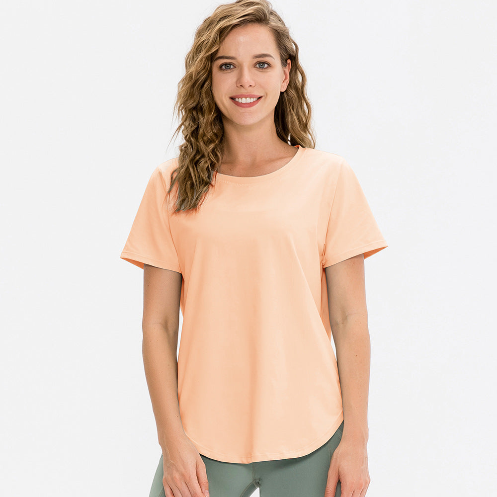 Femmes Yoga Sports manches courtes course ample léger respirant t-shirt Stretch vêtements d'entraînement séchage rapide haut