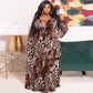 Plus size summer leopard print dress with belt, featuring a loose fit, by Maryangel Rebel.