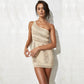 Knitted Beach Dress Solid Color Sexy Sleeveless Sheath Knitted Dress Women Vacation Beach Cover Up