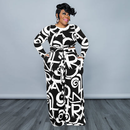 Plus size women's two-piece stretch knitted casual set by Maryangel Rebel in a relaxed fit and soft fabric.