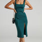 Maryangel Rebel U-Neck sleeveless dress with high waist in solid color, showcasing a fitted and stylish silhouette.