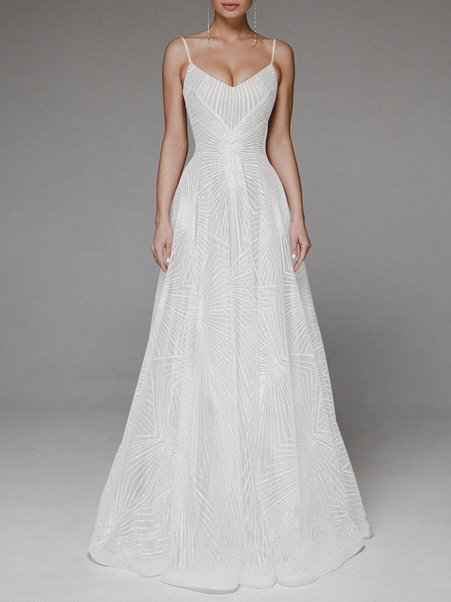 Maryangel Rebel women's V-neck maxi dress with embroidery, featuring a sleeveless design, ideal for weddings.