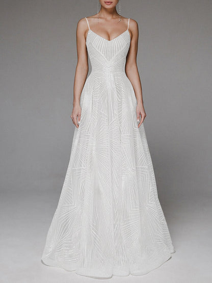 Maryangel Rebel women's V-neck maxi dress with embroidery, featuring a sleeveless design, ideal for weddings.