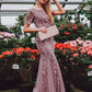 Plus size Maryangel Rebel evening dress featuring a sequin mesh fishtail design in a slim fit style.