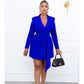 Plus size slim fit lace-up suit skirt dress by Maryangel Rebel, featuring elegant lace detailing and a flattering silhouette.
