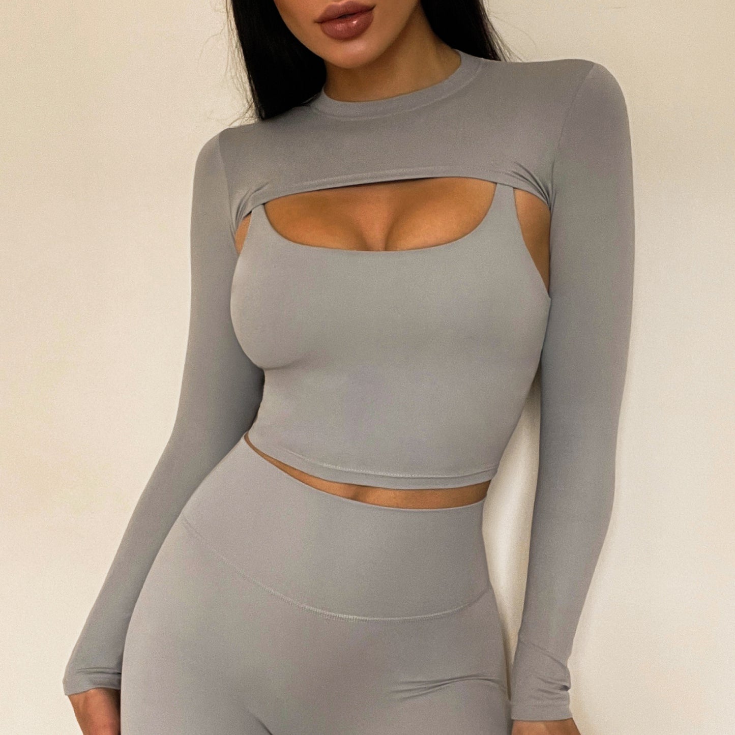 Bra Long Sleeve Shorts Trousers Yoga Suit Running Exercise Shorts Four Piece Yoga Clothes Women