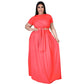 Plus size women’s solid color criss cross lace-up large swing skirt two-piece suit by Maryangel Rebel, displayed on a model.