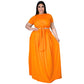 Plus size women’s solid color criss-cross lace-up swing skirt two-piece suit by Maryangel Rebel, featuring a stylish design.
