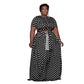 Plus size Maryangel Rebel two-piece suit featuring a polka dot pattern, elegantly styled for casual wear.