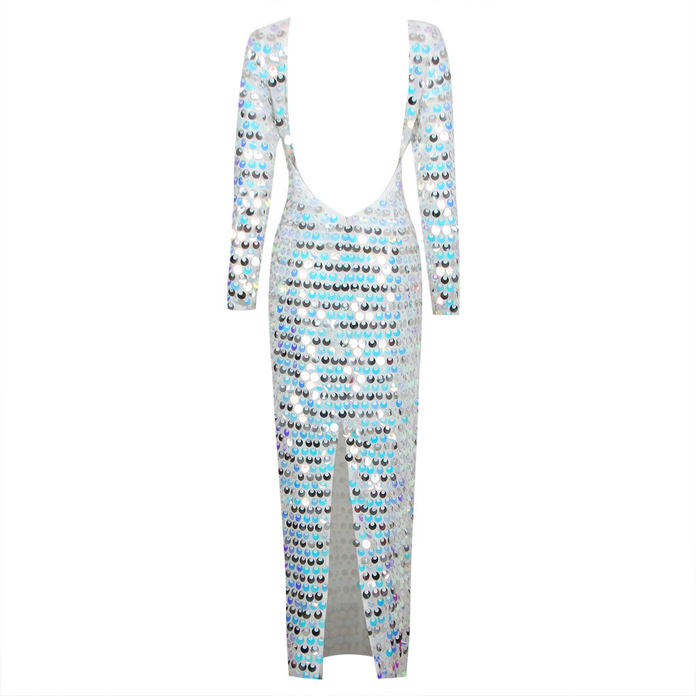 Viviana One-Shoulder Luxe Sequin Cocktail Dress
