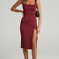 U-Neck sleeveless high waist slim solid color dress by Maryangel Rebel, showcasing a stylish and elegant design.