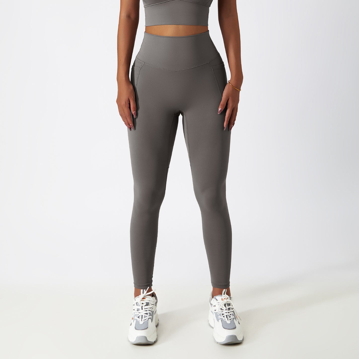 Respirant nuage sentiment taille haute hanche ascenseur pantalons de Yoga poche d'usure extérieure serré exercice course pantalon séchage Fitness pantalon