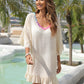 Plus Size Seaside Holiday Blouse Outer Wear Multicolored Tassel Stitching Loose Beach Dress