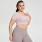 Grande taille licou Yoga vêtements poitrine Pad femmes Sexy course exercice sous-vêtements court t-shirt à manches longues vêtements d'entraînement haut
