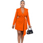 Plus size Maryangel Rebel slim fit lace-up suit skirt dress in a professional setting, showcasing elegant design and fit.