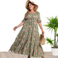Plus size summer bohemian print loose dress by Maryangel Rebel, featuring vibrant patterns and a relaxed fit.