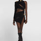 Maryangel Rebel women's long sleeve dress with hollow cutout design and scarf collar in spring summer style.