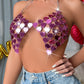 Sexy Acrylic Heart Shape Mirror Surface Vest