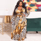 Plus size loose women's dress by Maryangel Rebel, featuring a summer leopard print and a stylish belt detail.