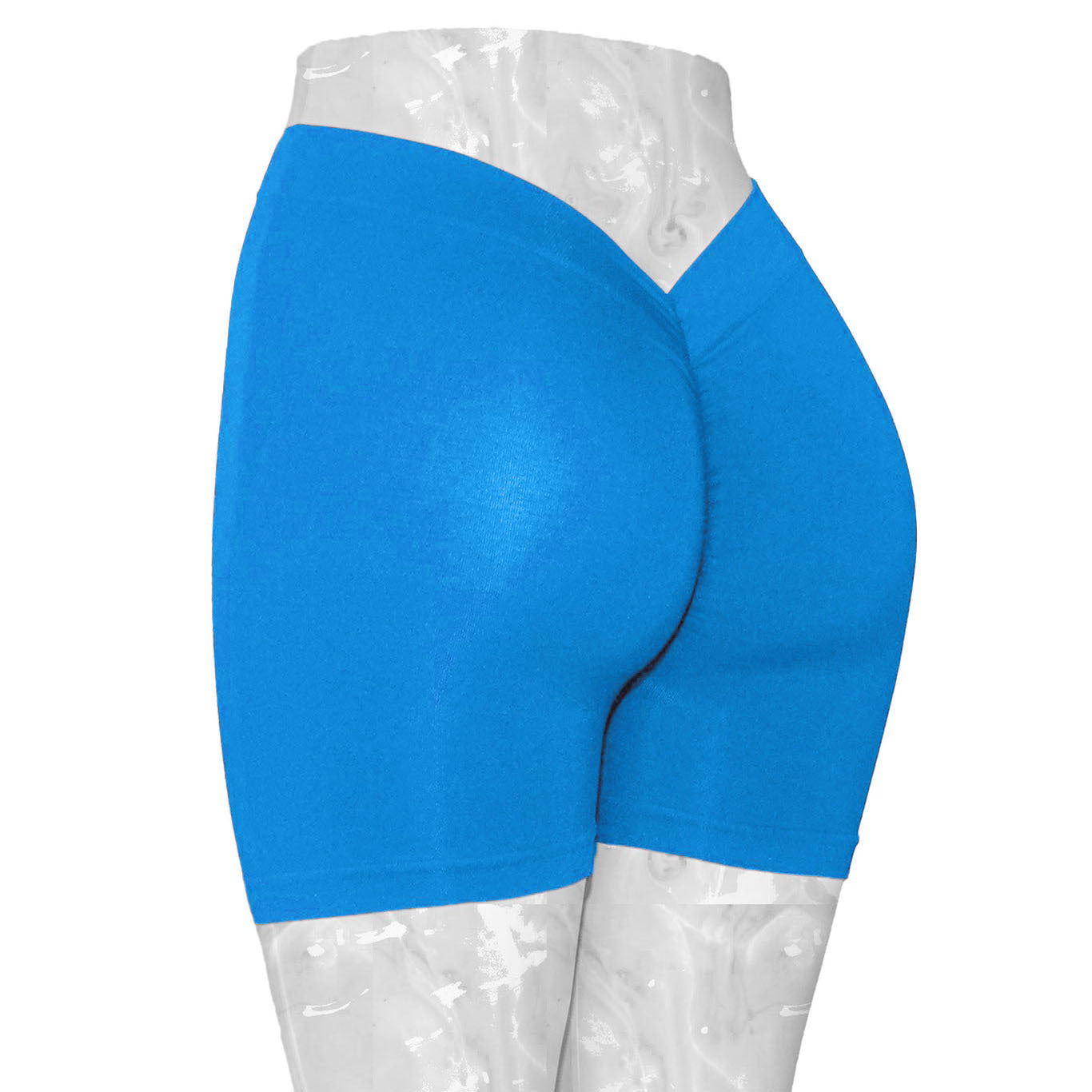 Taille arrière profonde V plongeant en forme de rides maigre hanche ascenseur Yoga Shorts pas de ligne d'embarras pêche hanche Fitness Shorts
