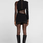 Maryangel Rebel women's long sleeve dress with cutout design and scarf collar, showcasing a stylish bandage fit.
