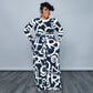 Plus size stretch knitted casual two-piece set for women by Maryangel Rebel, featuring a comfortable top and matching bottoms.