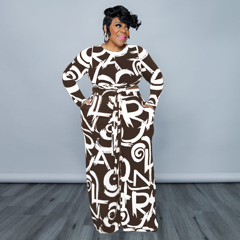 Plus size stretch knitted casual set by Maryangel Rebel, featuring a comfortable two-piece design in soft fabric.