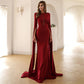 Maryangel Rebel women's maxi dress with fishtail design and bell sleeves in solid color, perfect for formal occasions.