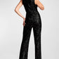 Eva Noir Sequin Party Sleeveless Jumpsuit