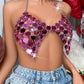 Sexy Acrylic Heart Shape Mirror Surface Vest