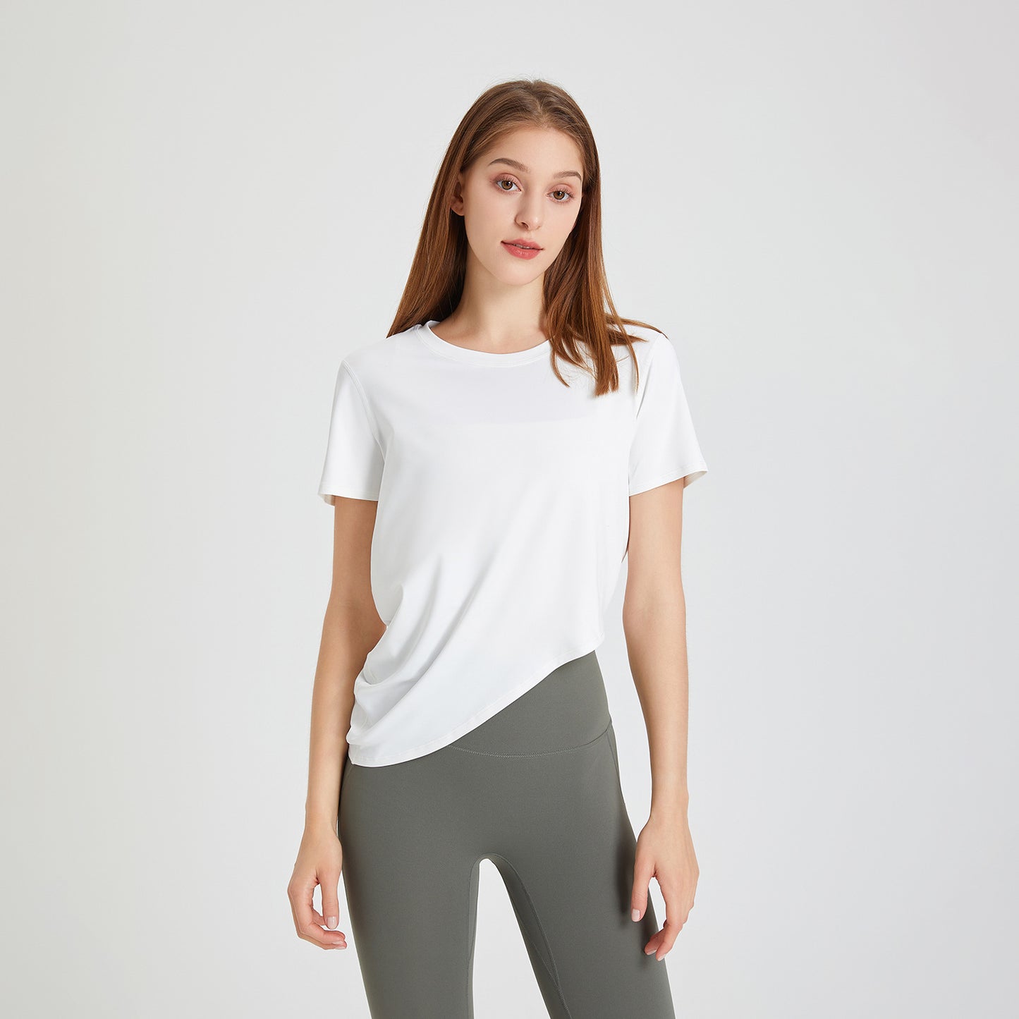 Yoga Vêtements Top Femmes Été Mince Col Rond Peau Respectueux De La Peau Respirant Vêtements D'entraînement À Manches Courtes Course À Séchage Rapide Exercice T-shirt