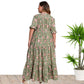 Plus size summer bohemian print loose dress by Maryangel Rebel, featuring a flowy silhouette and vibrant patterns.