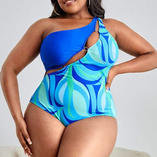 Plus Size Floral Print Sexy Single Room Slim Fit Slimming One Piece Women Swimsuit