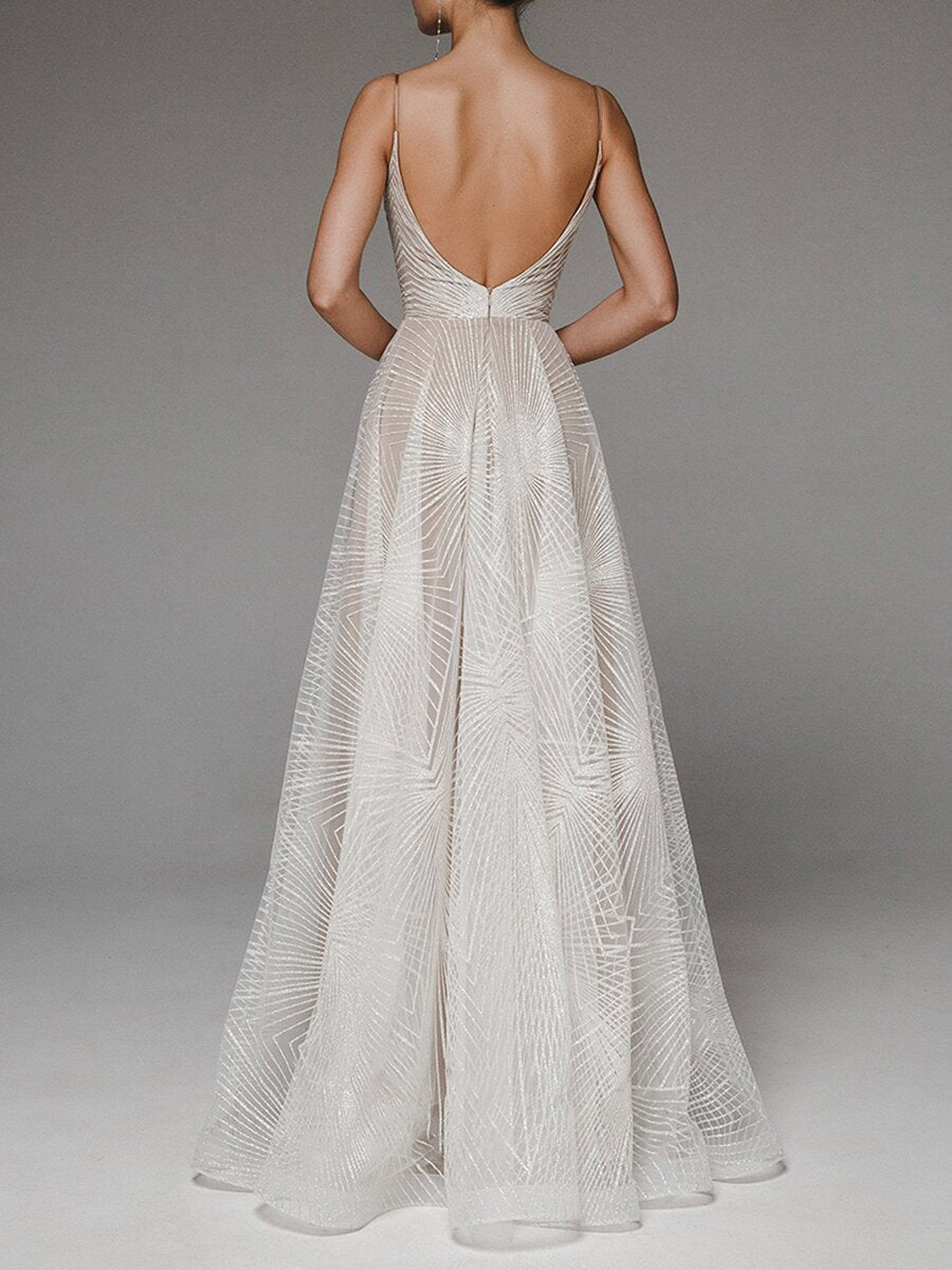 Maryangel Rebel sleeveless V-neck maxi dress with embroidery, featuring a sexy design perfect for weddings.