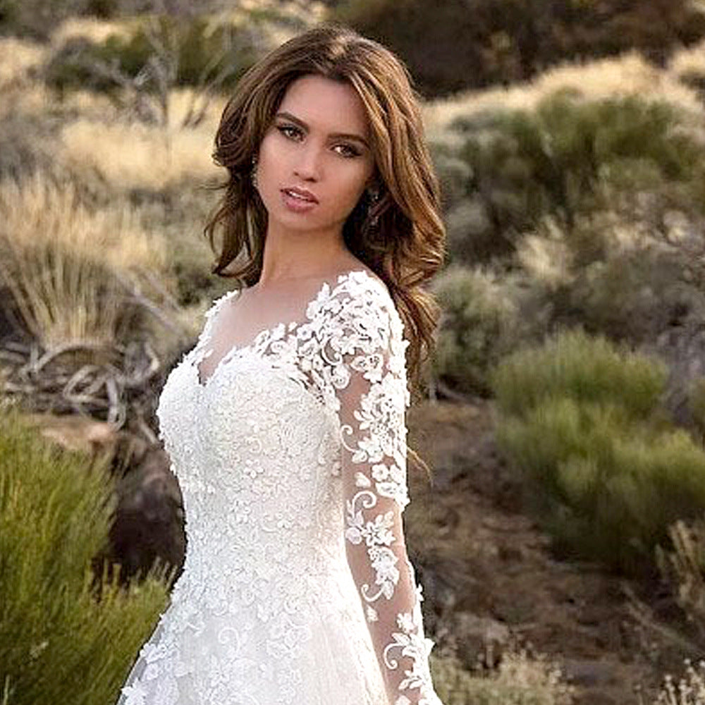 Elena Lace Long Sleeve Bridal Dress