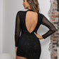 Lusiana Pearl Detail Bodycon Party Dress