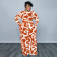 Plus size stretch knitted casual two-piece set by Maryangel Rebel, featuring a comfortable top and matching bottoms.