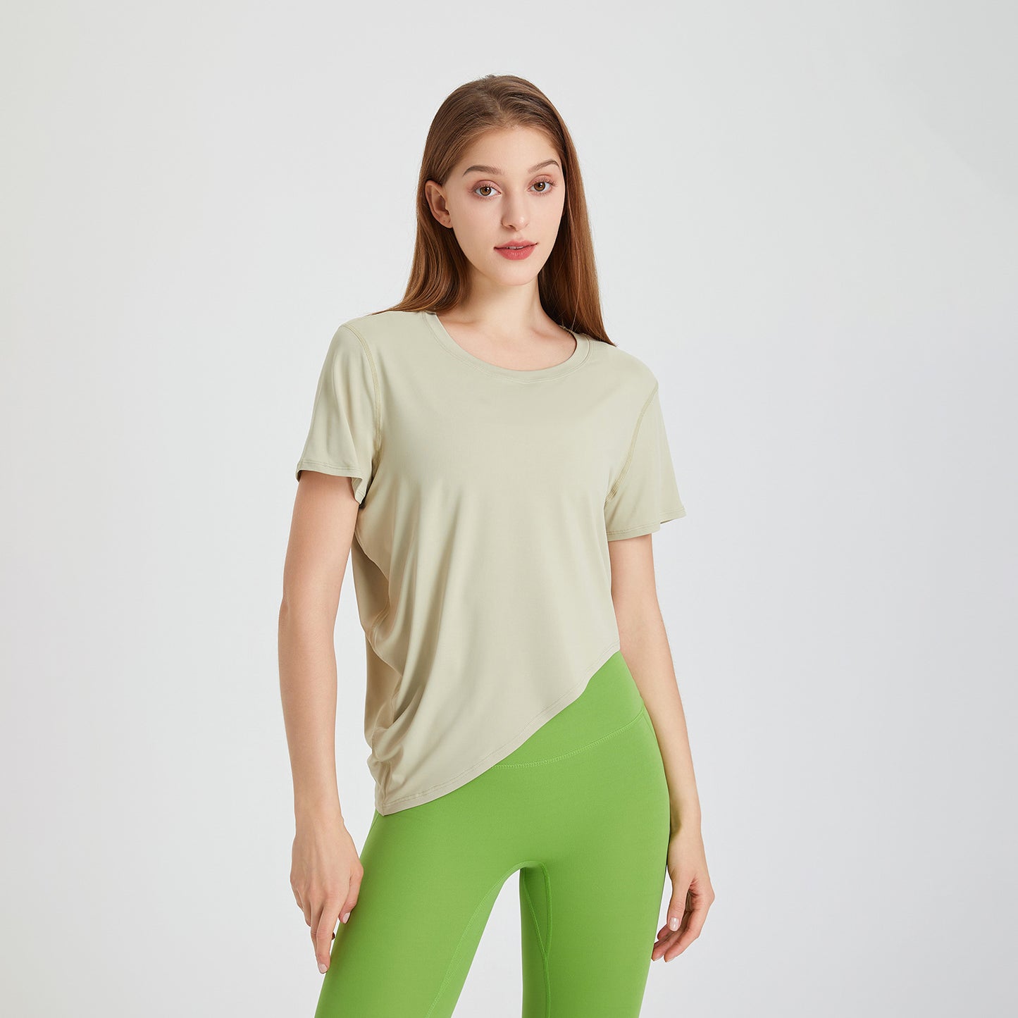 Yoga Vêtements Top Femmes Été Mince Col Rond Peau Respectueux De La Peau Respirant Vêtements D'entraînement À Manches Courtes Course À Séchage Rapide Exercice T-shirt