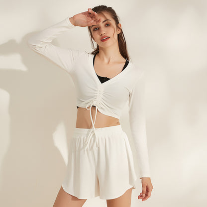 Yoga même vêtements de yoga vêtements de fitness minces sport course respirant manches longues t-shirt haut