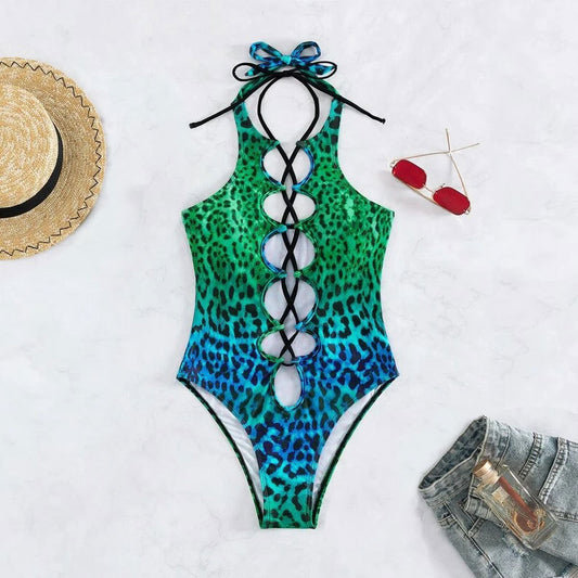 Hollow out cutout strap sexy swimsuit by Maryangel Rebel, featuring a tight fit and stylish design for women.