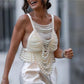 Pearls Body Cha Camisole Pearl Vest Bridal Dress Blogger Wear Accessory