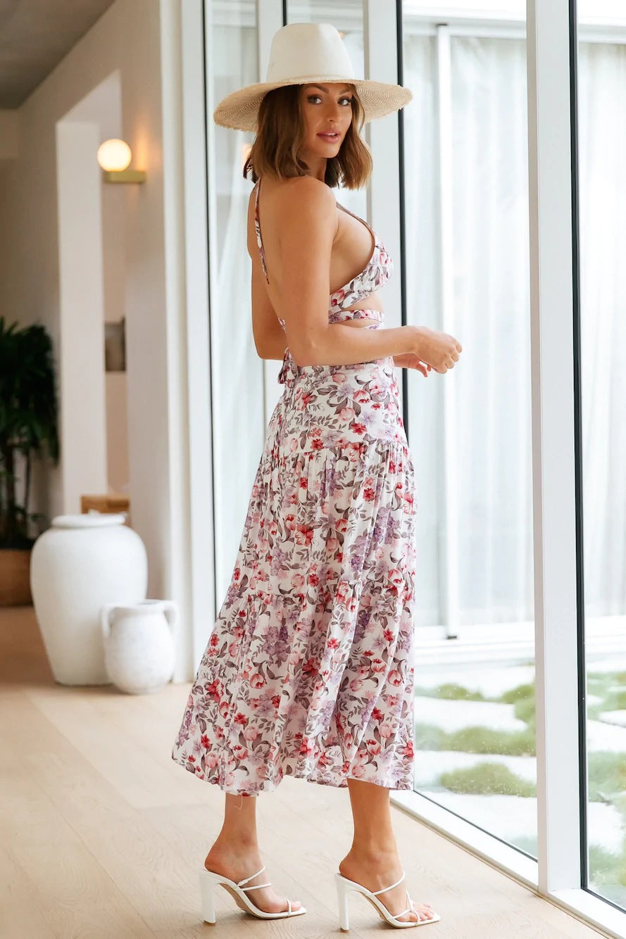 Spring summer pleated two-piece set with lace-up back, featuring a casual design for women by Maryangel Rebel.