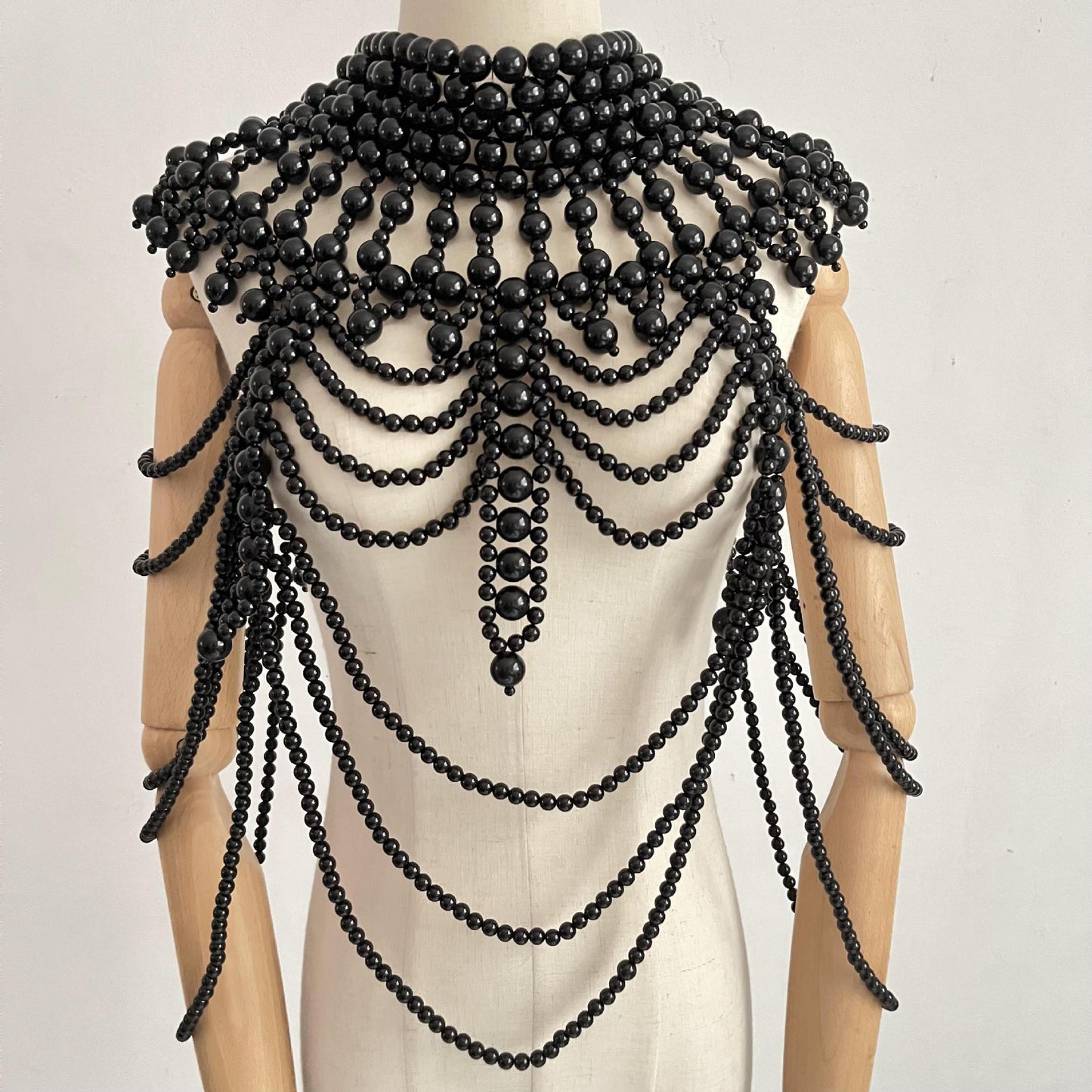 Pearls Body Cha Formal Dress Accessories Wedding Shawl Women Exaggerated Handmade Multi Layer Necklace