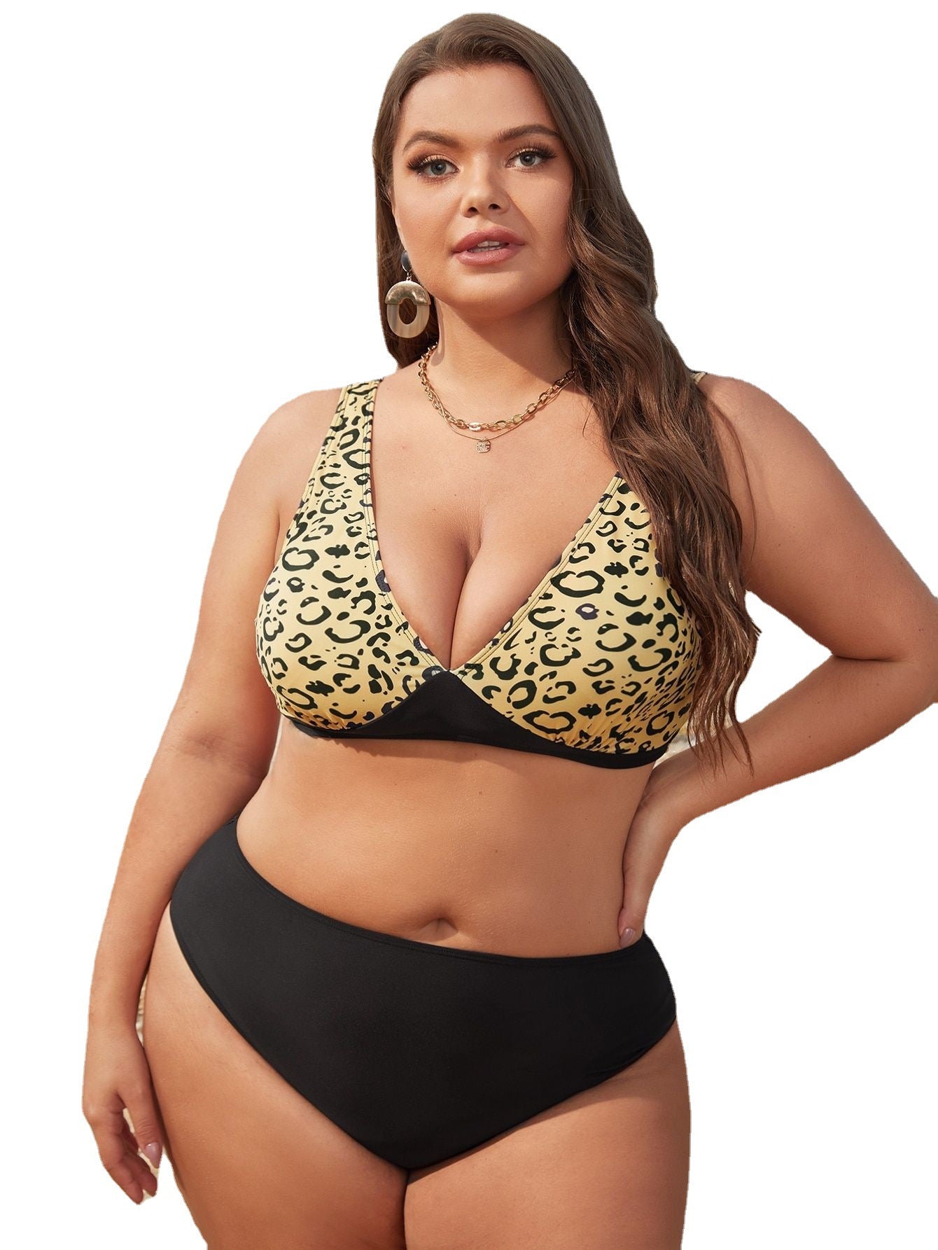 Fossacesia Printed High Waist Split Bikini