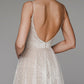 Maryangel Rebel women's V neck maxi dress, sleeveless with embroidered details, ideal for weddings or formal events.
