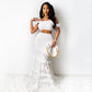 Maryangel Rebel women's solid color two-piece lace maxi dress with wrapped chest and fishtail design for spring summer.